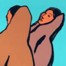 Image: R.C. Gorman's "Walking Women," 1979, serigraph (cropped)