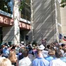 Below, speakers at the June 3 dedication ceremony included Dean Phyllis Wise.