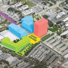 A map showing a preliminary design for Aggie Square.