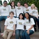 Group of students in T-shirts posing