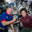 Astronauts Barry &ldquo;Butch&rdquo; Wilmore (left) and Samantha Cristoforetti float in the International Space Station.