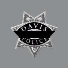 Davis police badge with mourning band