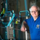 Photo: Distinguished Professor Charles Bamforth in the brewery