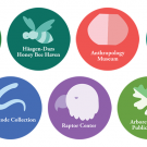 Logos of the 12 museums participating in Biodiversity Museum Day.