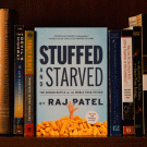 Photo: Books on shelf, 2002-17, "Stuffed and Starved" at center