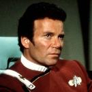William Shatner as Capt. Kirk in "The Wrath of Khan," in uniform, in seat