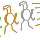 Graphic: Lowercase "alpha" letter, as body of a turkey
