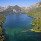 Aerial view of Emerald Bay in Lake Tahoe