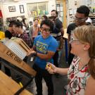 Professor and students participate in a mechanical design contest.