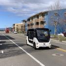 Electric automated shuttle at UC Davis West Village