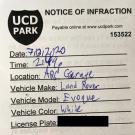 A fraudulent parking citation.