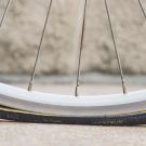 Bicycle wheel with flat tire