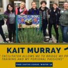 Group of students with facilitator, around Salad Bowl Garden sign