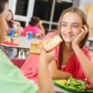 Middle school students having lunch