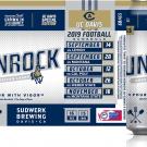 Gunrock American Lager can, 16 ounce, with label showing 2019 Aggie home footnall schedule