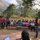 Community meeting in Sierra Leone.