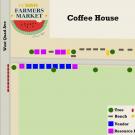 Graphic: Map showing new farmers market location at the north end of the Quad