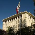 Mrak Hall and California Flag