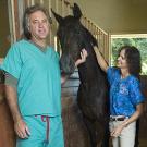 Photo:  Jack Snyder, horse and Sharon Spier in horse barn