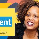 UC Open enrollment web banner, featuring smiling woman and dates of open enrollment