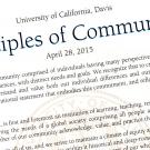 Principles of Community document (cropped), with title and UC Davis seal