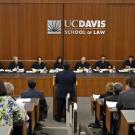 California Supreme Court justices listen to oral arguments in King Hall in 2012.