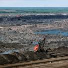 Equipment mining for crude oil in the tar sands at Fort McMurray in Canada