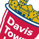A logo showing a townscape on top of a red cup