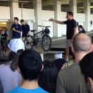 A bicycle is auctioned off at the fall UC Davis bike auction.