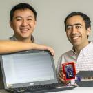 Daniel Fong and Soheil Ghiasi with fetal monitor.