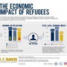 This infographic depicts the impact of refugees on the economy of their host country.