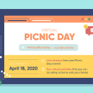 Graphic promoting virtual Picnic Day on April 18.