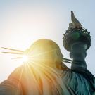 Statue of Liberty in sunset