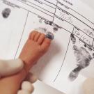 baby foot print on certificate.