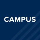 Graphic with blue background and white text reading "CAMPUS"