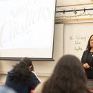 instructor gives lesson on financial aid options 