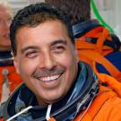 Astronaut Jose Hernandez in space suit.
