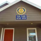 House with placard with text: Oak Park Rotary House.