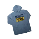 product shot of grey hoodie with Eye on Mrak Egghead and UC Davis wordmark