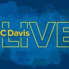 UC Davis live logo over a blue paing splotch