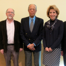 Photo: Distinguished Emeriti Block and Williams, with campus leaders, posed