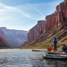 Students on a raft in the Colorado River