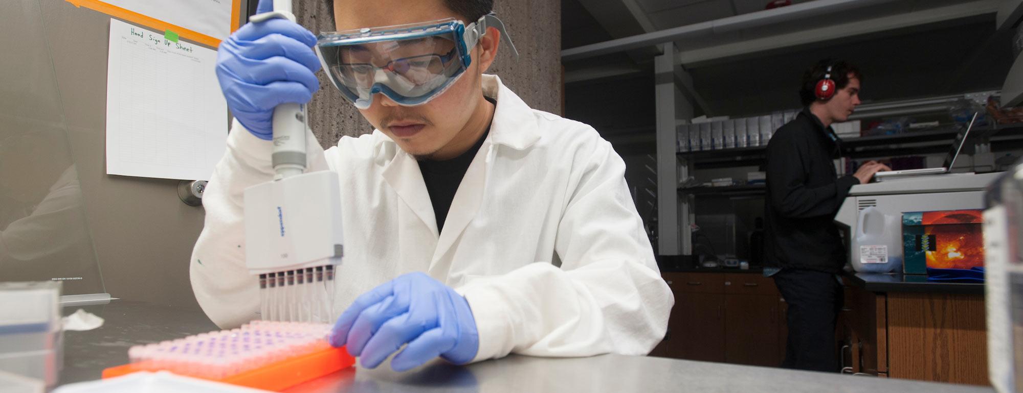 A student prepares dna samples