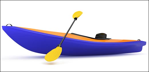 a kayak and paddle