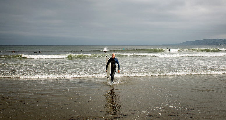 Boaz Arzi coming out of the surf.