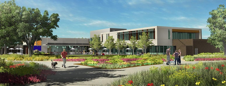 Rendering of the Veterinary Medicine Student Services and Administration Center