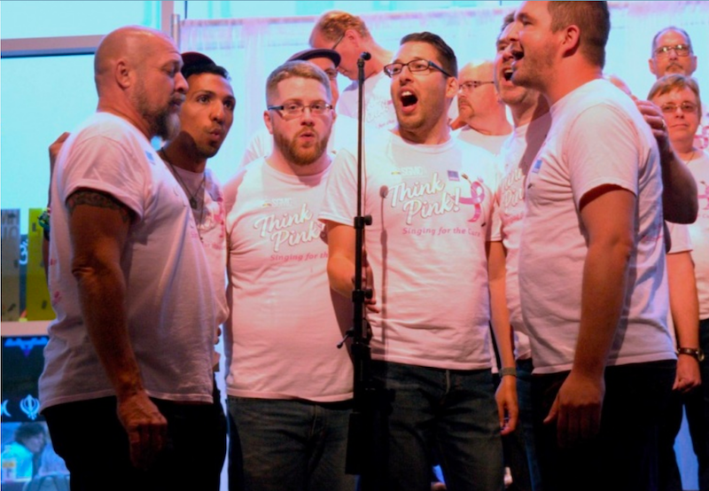 The acapella group Think Pink! singing.