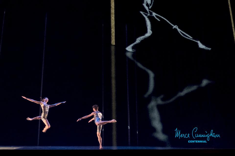 Dancers performing a Cunningham work.