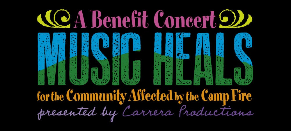 A logo for the Music Heals concert.