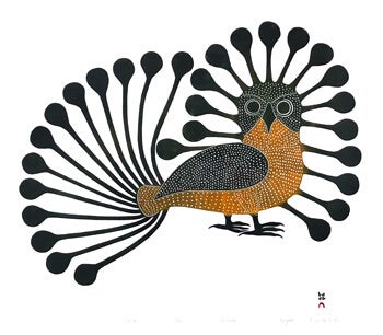 A photo of artist Kenojuak Ashevak's Radiant Owl.
